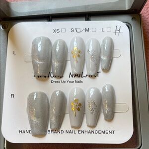 Gray and Gold Nail Art Set